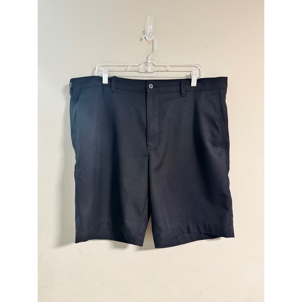 PGA Tour Mens Golf Shorts Black Size 40 Flat Front Performance Polyester